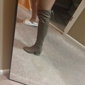 Fashion Nova Over-the-Knee Boots in Taupe